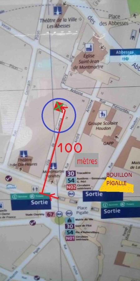 Studio Pigalle De 25 M2 - 2 Lits Simples Type Gigogne Pour 2 Personnes - Coeur Touristique De Paris - 2 Minutes De La Station Metro Pigalle ,Petit Train Vers La Butte Montmartre-Cabarets Moulin Rouge,Chez Michou-Restaurants Bouillon Pigalle,Berliner Экстерьер фото